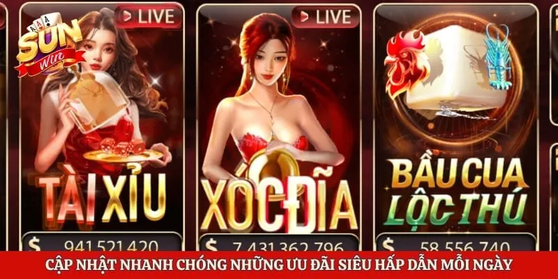 Casino Sunwin - Trải Nghiệm Sòng Bài Đẳng Cấp Hàng Đầu Châu Á 3 Cập nhật nhanh chóng những ưu đãi siêu hấp dẫn mỗi ngày