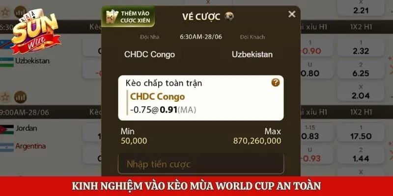 World Cup 2026 - Kinh Nghiệm Vào Kèo An Toàn Hiệu Quả 4 Kinh nghiệm vào kèo mùa World Cup an toàn