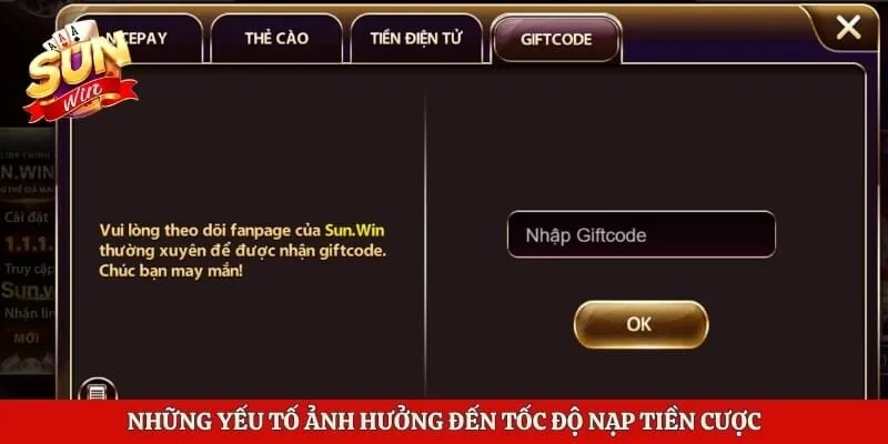 Nạp Tiền Sunwin - Hướng Dẫn Giao Dịch Nhanh Và An Toàn 3 Những yếu tố ảnh hưởng đến tốc độ nạp tiền cược