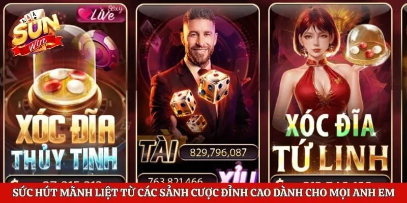Casino Sunwin - Trải Nghiệm Sòng Bài Đẳng Cấp Hàng Đầu Châu Á 2 Sức hút mãnh liệt từ các sảnh cược đỉnh cao dành cho mọi anh em
